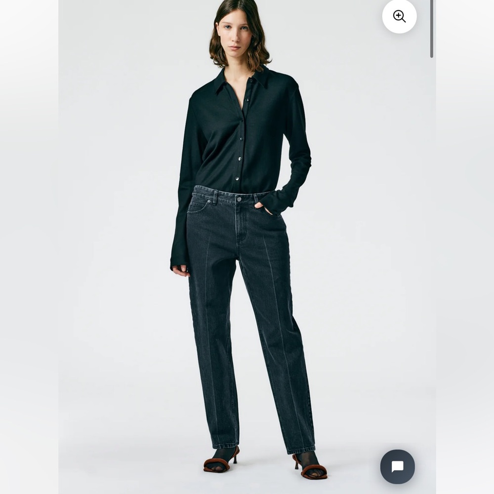 Tibi Black Straight-Leg Women's Jeans